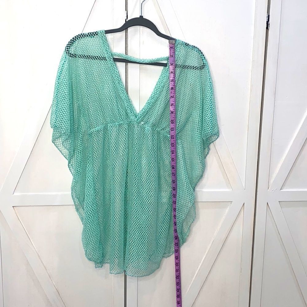 Elan Beach Turquoise Green Netted Mesh Beach Coverup Size Small - Picture 7 of 11